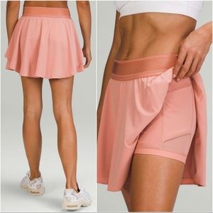 Lululemon Court Rival High Rise Skirt Long Pink Savannah